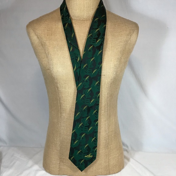 Native American Indian Necktie Feathers Green - Picture 2 of 8